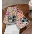 thumbnail image 3 of Oil Painting Flower Plated Lens Case with or Without Flower Bracelet, Small Fresh Design, Drop Proof, for iPhone 15 14 13 12 11 Pro Max Plus Phone Case (A4,iPhone 13 Pro), 3 of 8