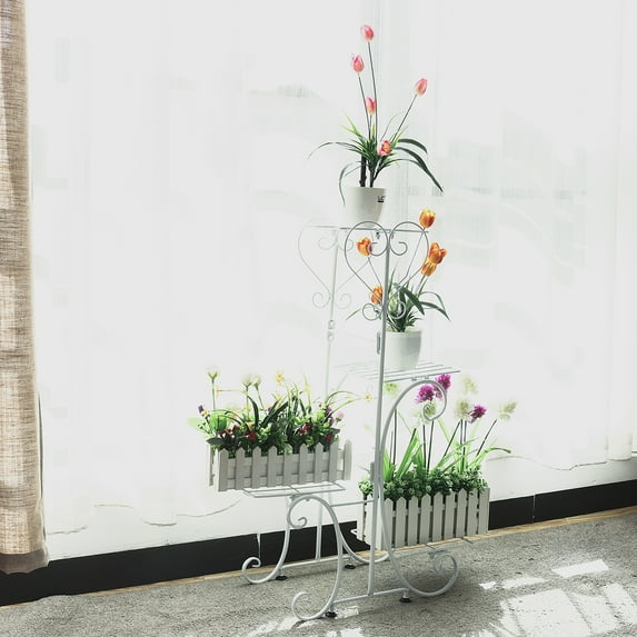 4 Tier Garden Plant Stand & Flower Pot Holder Display Rack Indoor Outdoor Metal Organizer Rack