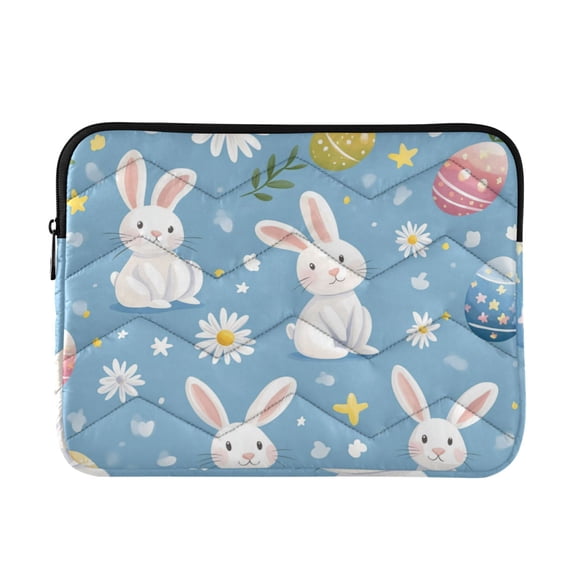 FORMRS 13"-13.3" Laptop Sleeve Protective Case Soft Carrying Quilted Computer Bag Cover, Cartoon Easter Bunnies