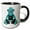 Black/White, variant on 3drose, Cute Aqua and Black Weight Lifting Gorilla Illustration, 15oz Two-tone Black Mug