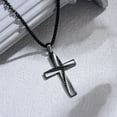 thumbnail image 4 of Coachuhhar Black Cross Necklace for Men Women 925 Sterling Silver Christian Cross Pendant Necklaces Jewelry Religious Birthday Fathers Day Graduation Gifts for Dad, 4 of 8