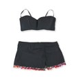 thumbnail image 2 of Profile Womens Padded Skirted 2 Piece Bikini, Black, 14, 2 of 2