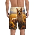 thumbnail image 4 of Lsque Pastoral Sunflower Corgi Mens Sleep Pajama Shorts,Short Pajama Pants, Cotton Ultra-Soft Knit-4X-Large, 4 of 9