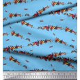 thumbnail image 2 of Soimoi Japan Crepe Satin Fabric Colorful Bird Print Sewing Fabric Yard 42 Inch Wide, 2 of 3