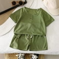 thumbnail image 2 of Wolcakyue Shorts Sets Boy 2 Piece Outfits Baby Toddler Boy Outfits Clothes Summer Kids Pattern Short Sleeve,Green 6-12 Months, 2 of 4