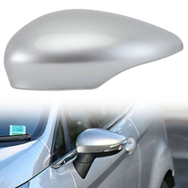 Left Passenger Side Silver Wing Mirror Cover For Ford Fiesta Mk7 Vehicles Right Mingyiq