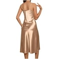thumbnail image 6 of Tnhcen Women's Backless Solid Silk-like Sleep Dress Spaghetti Strap Nightgown with Loose Fit for S-2XL Chic Home & Casual Wear, 6 of 7