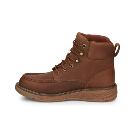 

Justin Men s Rush Waterproof 6 Lace-Up Nano Non-Comp Wedge Work Boot Moc Brown 10.5 EE US