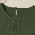 thumbnail image 5 of Casual Loose Fit Long Sleeve T Shirt Pure Color Breathable Blend Top For Everyday WearGreenXL, 5 of 7
