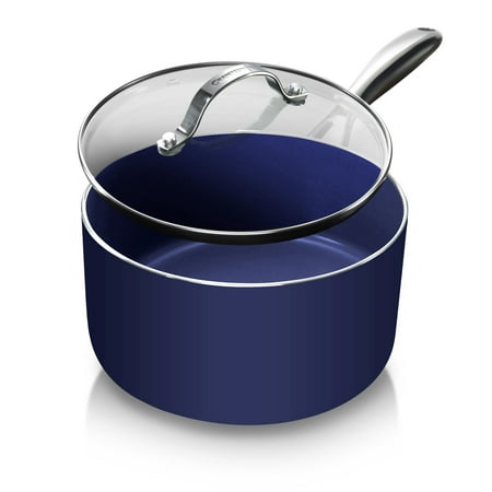 Granitestone - Diamond Non Stick 2.5QT Sauce Pan with Lid - Blue