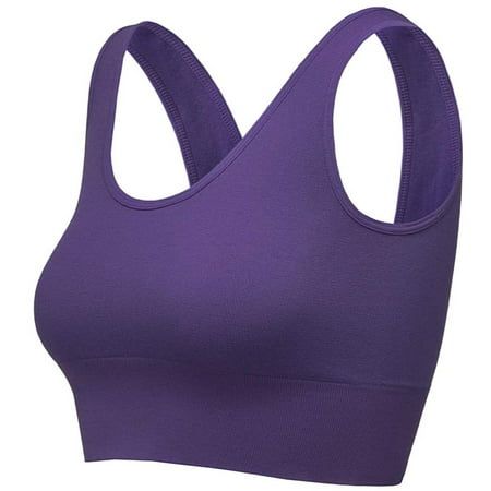 

Himiway Women S Light Support Seamless Sport Bra Wireless Yoga Bralette Shaping Top Workout Sets for Women Workout Tops for Women Purple M