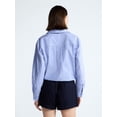 thumbnail image 4 of Free Assembly Women's and Women's Plus Cotton Poplin Tie Waist Shirt with Long Sleeves, Sizes XS-4X, 4 of 6