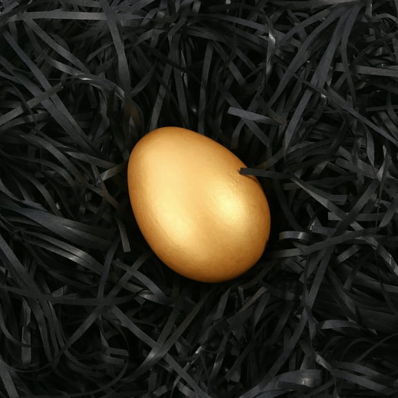 1-Pack Large Golden Easter Eggs - 2.4 Inch Shiny Gold Plastic Refillable Eggs for Easter Basket Stuffers, Egg Hunts, Party Favors, and Festive Home Decor