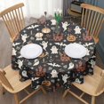 thumbnail image 3 of Vintage Halloween Scene Pattern Round Tablecloth 60"x60",Wrinkle Wipeable Table Cloth for Kitchen Dining Room Picnic Patio Party, 3 of 6