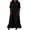Black, variant on Women's Henley Button Midi Dresses Short Sleeve Ruffle Hem with Pockets Loose Fit Stand Collar Casual Daily Summer Casual Dresses