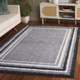 thumbnail image 5 of SAFAVIEH Border & Stripe Hyram Bordered Shag Area Rug, Grey/Black, 4'5" x 6'5", 5 of 5
