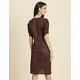 thumbnail image 3 of Moomaya Womens Printed Knee Length Dress, Ruched Sleeves V- Neck Short Dress, 3 of 8