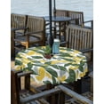 thumbnail image 2 of Fsddascl Green Yellow Leaves Outdoor Tablecloth - 54 Inch Round Dining Table Cover, Abstract Art Botanical Summer Waterproof Outdoor Table Cloth with Umbrella Hole & Zipper for Picnic/Patio/Party, 2 of 7