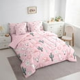 thumbnail image 2 of Manfei Cowgirl Boots Hat 7-Piece Twin Bedding Sets,Rustic Bull Skull Bedding Comforter Set,Pink Flower Green Cactus Sheet Sets For Girl Teens,Breathable Home Decor Reversible, 2 of 7