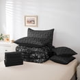 thumbnail image 6 of Feelyou Adult Boho Snake Comforter Set 7pcs, Black Grey Damask Flower Full Bedding Set, 6 of 8