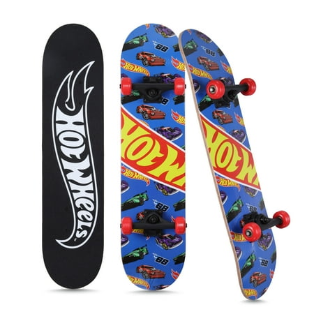 Hot Wheels 31" Popsicle Complete Skateboard, Blue Car, for Kids Ages 6+