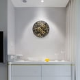 thumbnail image 4 of Wall Clock Battery Operated Non-Ticking Silent for Living Room Bedroom Kitchen Office Decor Gold Flowers and Leaves 9.5", 4 of 10