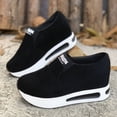 thumbnail image 6 of Suede Platform Loafers for Women Comfortable Wide Toe Box Slip On Orthopedic Walking Shoes Casual Non Slip Work Shoes Black Size 6.5, 6 of 7