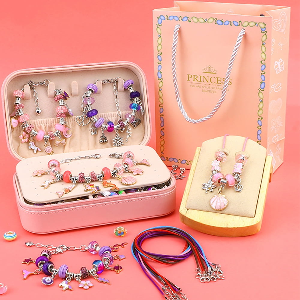 Charm Bracelet Making Kit -134 Pcs DIY Jewelry Making Kit, Bracelet Making Kit DIY Art & Craft Kit for Girls 8-12 Birthday Gifts Christmas,New Year Gifts