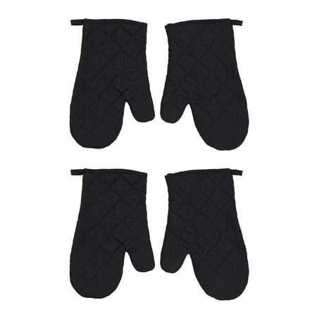 

2 Pair Craft Cotton Oven Glove Pot Holder Cooking Mitts Black