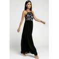 thumbnail image 3 of ABPHQTO Vestido largo de gasa de encaje sin espalda entrecruzado negro para mujer, 3 of 5