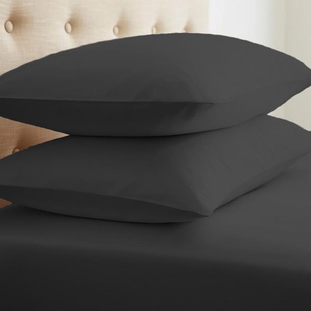 Black Ultra Soft 2 Piece Pillow Case Set, Standard