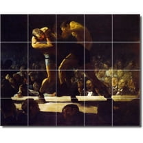 Ceramic Tile Mural-George Bellows Sports Painting 3. 21.25" w x 17" h using (20) 4.25 x 4.25 ceramic tiles