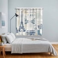 thumbnail image 3 of Eiffel Tower Kitchen Curtains Window Panels, European Architectural Retro Hand-Painted Insulated Window Treatment Curtain, Grommet Curtains for Bedroom/Living Room/Bathroom, 2 Piece 52"Wx84"L, 3 of 8
