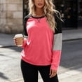 thumbnail image 2 of Nowekniz Womens Crewneck Sweatshirt Casual Loose Fitting Tops Long Sleeve T Shirt, 2 of 6