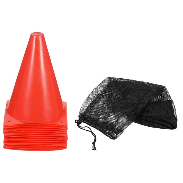 Unique Bargains 7' Plastic Soccer Cones Field Markers for Agility Sport Training Red 24 Pack