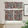 thumbnail image 2 of Christmas Cardinal Bird Kitchen Curtains and Valances Set, Winter Red Birds Black White Plaid Rod Pocket Window Valance Window Curtain Panels for Living Room Bedroom Laundry, 27.5x24in, 3 Pieces, 2 of 7