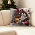 thumbnail image 7 of Xuniizn Christmas Pillow Covers 18x18 inch Xmas Decorations Soft Plush Faux Fur Wool Christmas Throw Pillow Cases Winter Holiday Decor for Sofa Living Room, 7 of 7