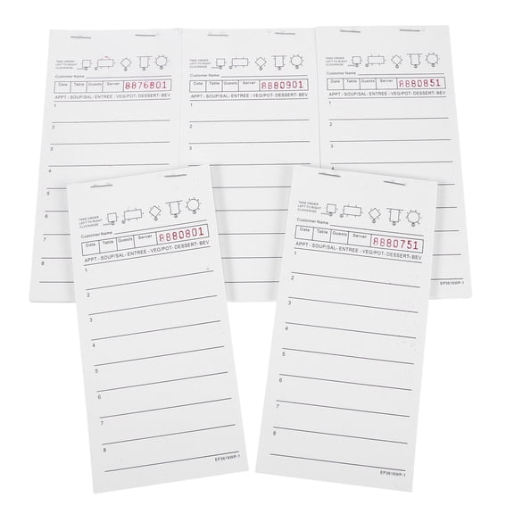 LIFKOME Numbered Restaurant Order Pads White Paper Fast Service 5Pcs