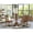 Mahogany, variant on 42 in. Dublin Round Table with Two 9 in. Drop Leaves & 2 Double X Back Chairs - Linen White, 3 Piece
