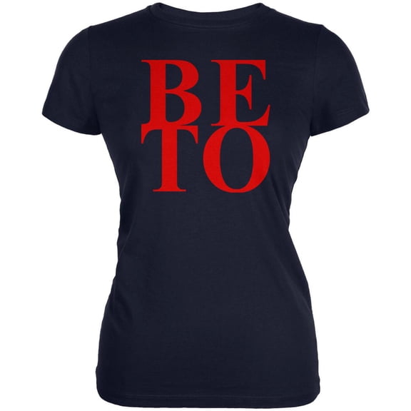 Election 2020 President Beto O'Rourke Stacked Juniors Soft T Shirt Navy MD