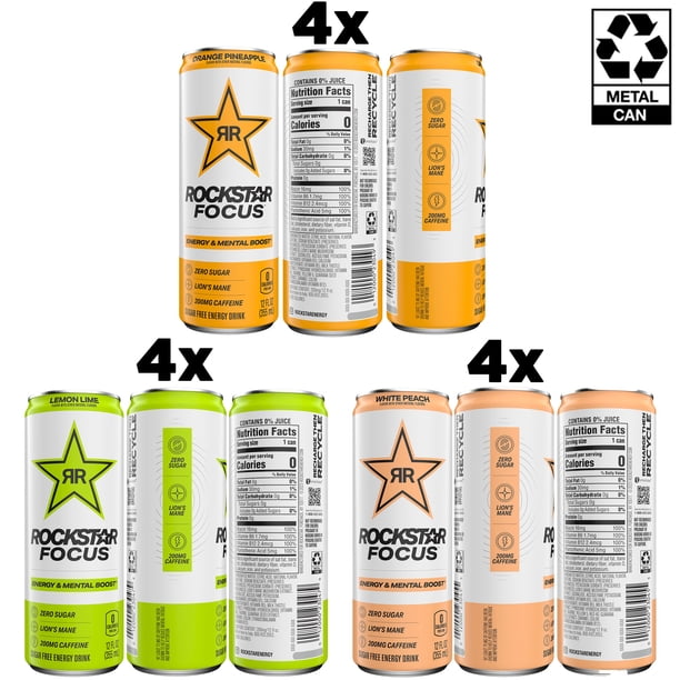 Rockstar Zero Sugar 12pk - Energy drinks for food stores - Walmart