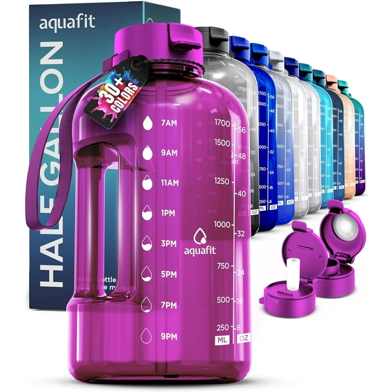 PREMIUM　WATER　Famfit AQUAFIT BPA-Free Reusable Water Bottle with Straw, Time Marker