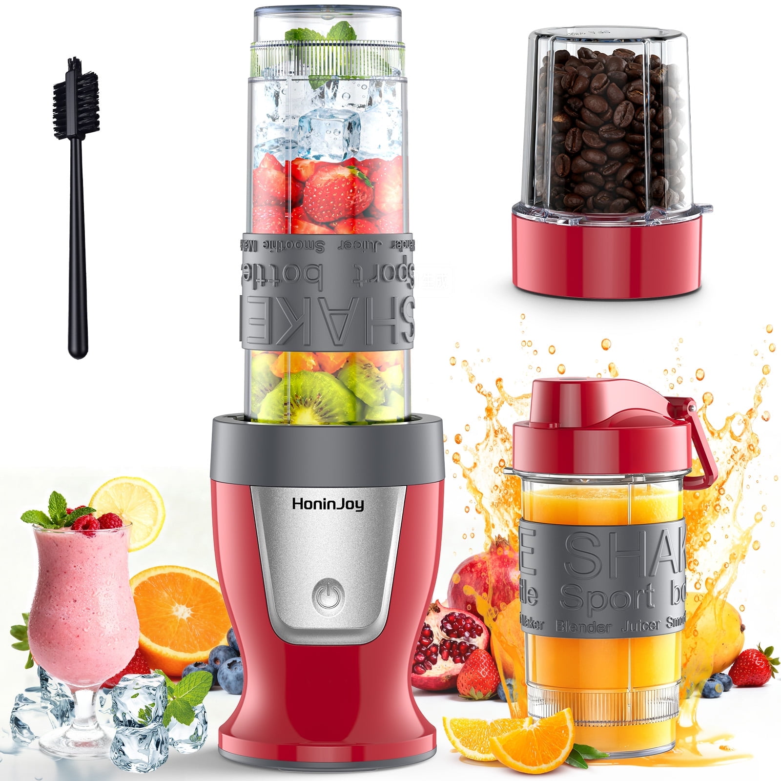 HoninJoy 3-in-1 Blender , Best for Smoothies,Shakes, Food Prep & More