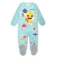 thumbnail image 2 of Boys' gilrs Robes and Sleepwear Collection, Aqua Baby Shark Sleeper, 3T, 2 of 3
