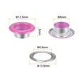 thumbnail image 2 of 100 Set Round Grommets 8mm Dia Metal Eyelets with Washers for Scrapbooking Shoes Clothes Leather Canvas, Fuchsia, 2 of 6