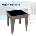 thumbnail image 3 of Kinbor Outdoor Furniture Patio Table Wicker Coffee Table, Square End Table Tempered Glass Top with Storage, Sesame Color, 3 of 9