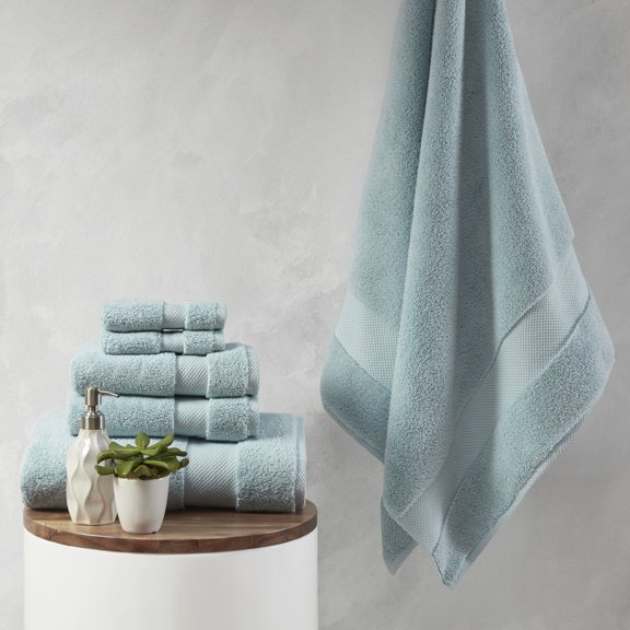 Madison Park Signature Splendor 1000 GSM 100% Cotton 6 Piece Towel Set, Blue