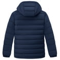 thumbnail image 2 of Wantdo Boy's Hooded Padded Coat Quilted Packable Jacket Waterproof Warm Jacket for Skiing Navy 10-12, 2 of 10