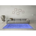 thumbnail image 3 of Ahgly Company Machine Washable Indoor Round Oriental Blue Industrial Area Rugs, 6' Round, 3 of 4