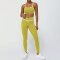 thumbnail image 1 of PISONIC Women 2 Piece Workout Sets Color Block Sports Bras Crossover Leggings Set Workout Tracksuit Yoga Outfits, 1 of 7